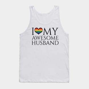 I Heart My Awesome Husband Gay Pride Typography Love Tank Top